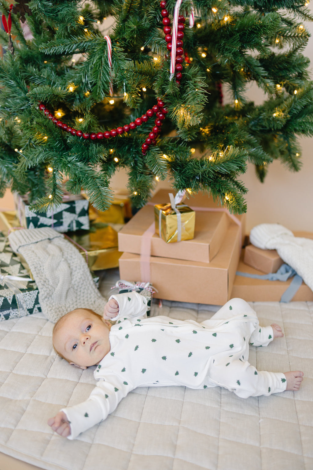 Tiny Trees Ribbed Bamboo Zippy Pajamas