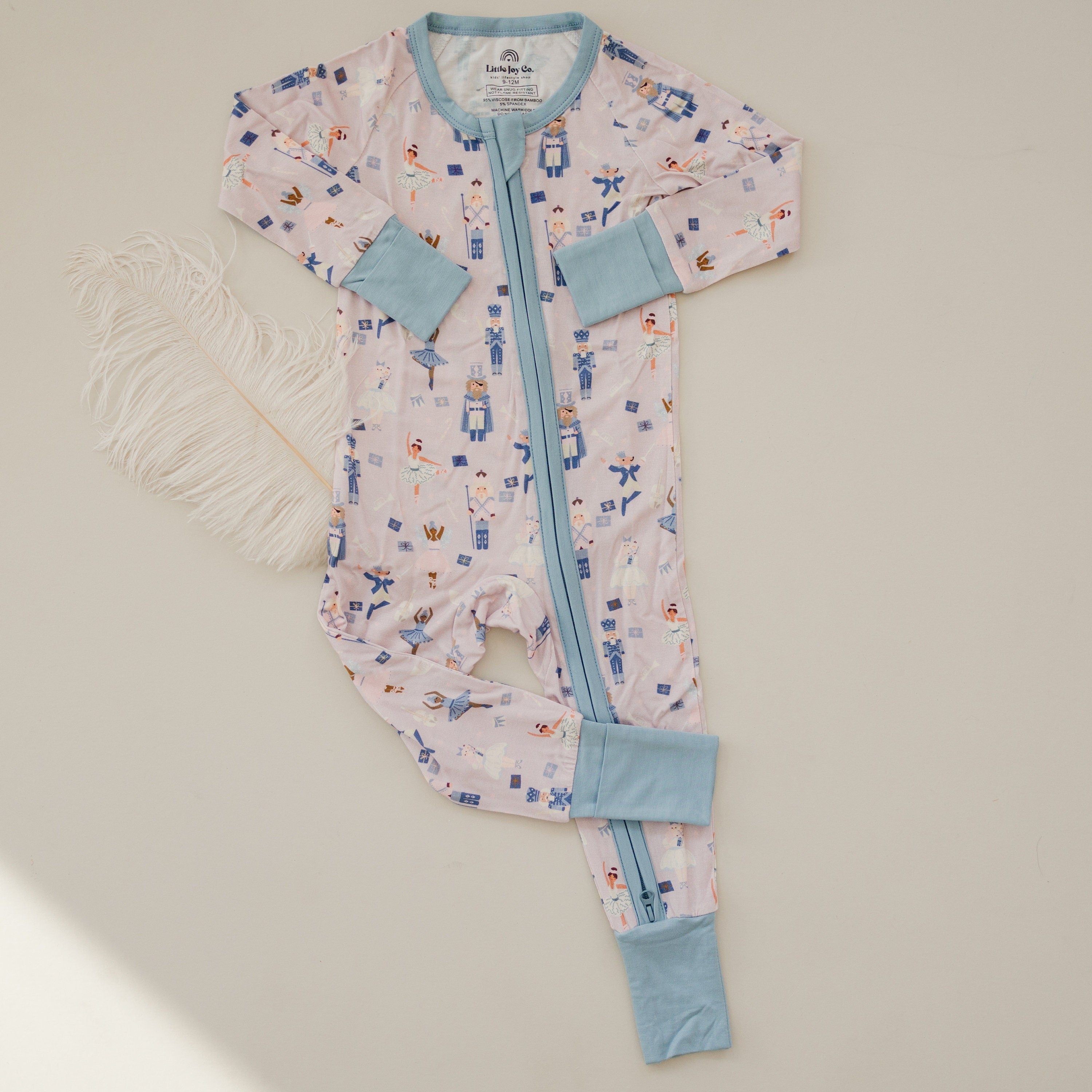 Nutcracker Print Bamboo Zippy Romper *Newborn left